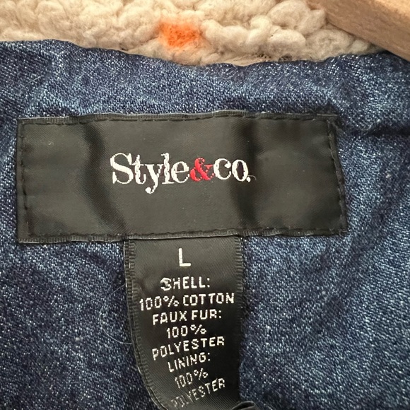 Style & Co Hooded Denim Coat - Picture 2 of 7